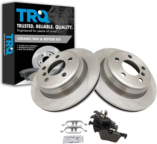 Vista 88 de TRQ Juego de pastillas de freno y rotor de cerámica trasera compatible con Honda Accord V6 1998-02 3.0L con frenos de disco traseros 02-06 Acura RSX