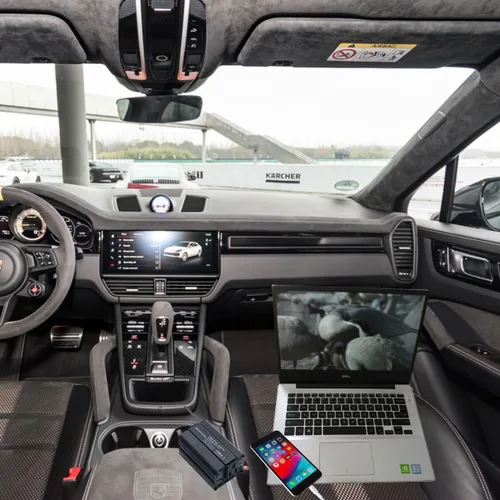 Vista 3 de Inversor de corriente de 150 W 12 V CC a 110 V AC adaptador de enchufe de coche convertidor de salida con cargador de coche de CA dual USB 2.4A