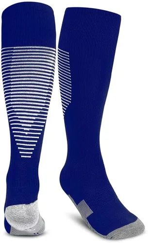 Vista 9 de Calcetines deportivos de fútbol para niños 2 pares de calcetines altos hasta la rodilla para niños y niñas talla de zapato 3-65 edades de 6-12 años
