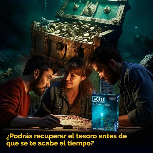 Vista 6 de El tesoro hundido EXIT: El juego - Un juego de Kosmos Experiencia de sala de escape en casa basada en cartas, apta para la familia, de 1 a 4