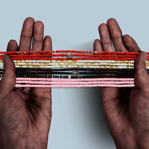 Vista 9 de 4 cuentas de cintura africana hechas a mano de 50 pulgadas para mujer, no elásticas (corbata)