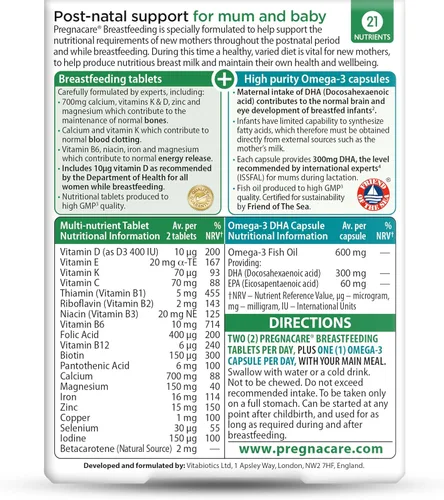 Vista 2 de Vitabiotics - Pregnacare - Lactancia materna - 84 Tabletas