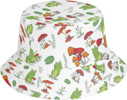 Vista 3 de Lindo sombrero de pescador de rana, protección solar, plegable, para verano, playa, sombrero de pescador, gorra de viaje para mujeres, hombres