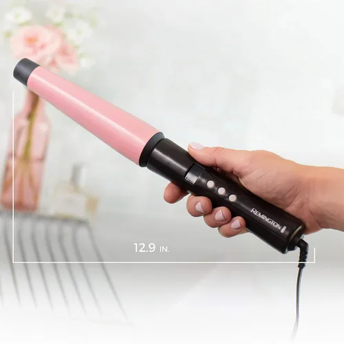 Vista 11 de Colección Remington T Studio Salon perla plancha digital para crespos de cerámica, Rosado
