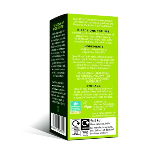 Vista 2 de Holy Lama Gotas de especias con extracto de menta (0.2 fl oz)