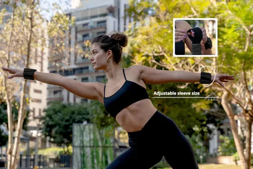 Vista 5 de GAOS - Pesas de muñeca y tobillo para mujer, brazaletes ponderados para pilates, yoga, caminar y entrenamiento de fuerza, ajuste ajustable, diseño
