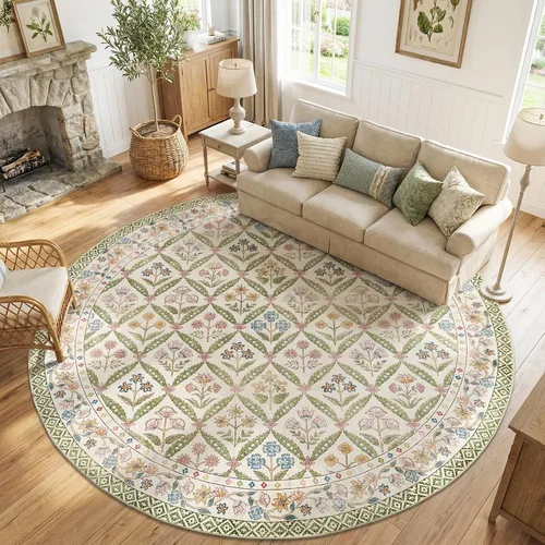 Vista 34 de jinchan Haden - Alfombra de entrada de 2 x 3 pulgadas, diseño floral vintage, lavable, suave, antideslizante, de pelo bajo, para puerta, cocina