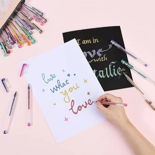 Vista 4 de Mr. Pen - Bolígrafos de gel metálicos, 25 colores metálicos únicos, bolígrafos de gel para libros de colorear para adultos Bolígrafos de gel