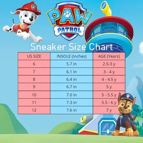 Vista 7 de Nickelodeon Paw Patrol - Zapatos deportivos para niños - Tenis deportivos para persecución y marshall de lona sin cordones, tenis con luz