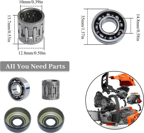 Vista 2 de Kit de sello de aceite del cojinete del cigüeñal para HUSQVARNA 340 340E 345 345E 350 EPA motosierra piezas 503932301 503932302
