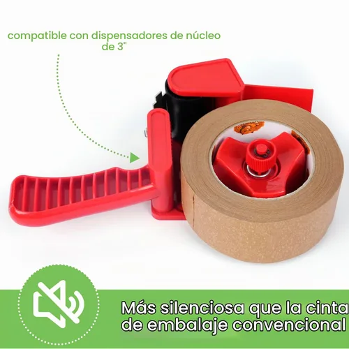 Vista 5 de TAPEBEAR Cinta de papel kraft ecológica, cinta de embalaje biodegradable resistente de 2 pulgadas x 55 yardas, cinta de embalaje reciclable