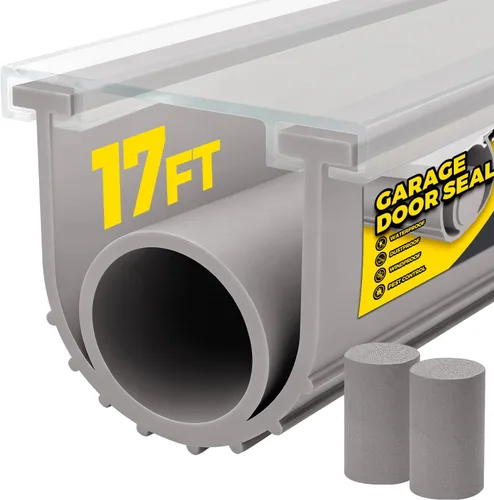 Vista 16 de Holikme Sello para puerta de garaje, kit de retención de riel de aluminio preperforado, fácil de instalar, combinación de anillo en U + O duradero
