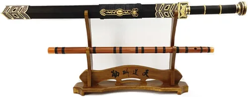 Vista 2 de Espada samurái japonesa de madera universal de 2 capas Katana Wakizashi Tanto Soporte Soporte Soporte Display