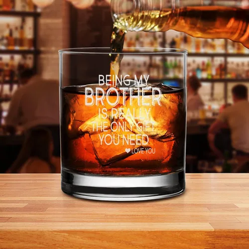 Vista 5 de Being my Brother is Really The Only Gift You Need Whisky Glass - Regalo sarcástico para hermanos