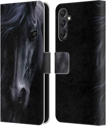 Vista 65 de Head Case Designs Officially Licensed Laurie Prindle A Morgan Christmas Western Stallion Leather Wallet Case Compatible with Samsung Galaxy A07 4G