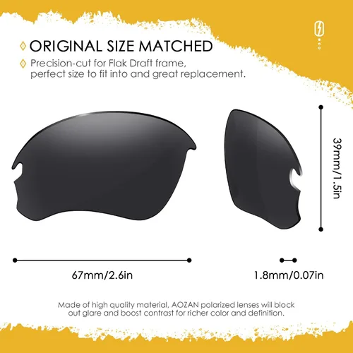 Vista 14 de ANSI Z87.1 Replacement Lenses For Oakley Flak Draft OO9364 Sunglass