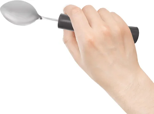 Vista 2 de Rehabilitation Advantage Cucharilla pesada con mango de plástico sólido (paquete de 2)
