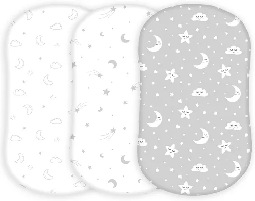 Vista 24 de TansyPanda - Sábanas de moisés Halo para BassiNest Luxe giratorias, calmantes, giratorias, lite, Essential Sleeper, paquete de 3, 33 x 17 pulgadas