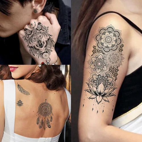 Vista 4 de VANTATY - Tatuajes temporales, diseño de flor 011
