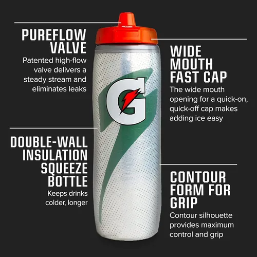 Vista 3 de Gatorade Paquete de botellas exprimibles aisladas y cápsulas Gx