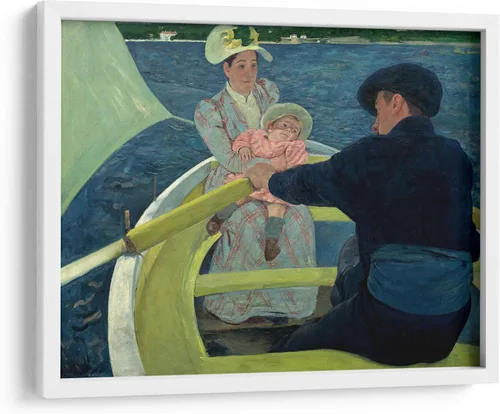 Vista 7 de Canvas Lab The Boating Party by Mary Cassatt 15 x 11 in Fine Art Framed Print, Frame Color: Black, With Mat