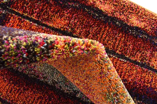 Vista 6 de Unique Loom Estrella Collection - Alfombra de área - Selene (2' x 3' 1" Rectángulo Naranja/Negro)