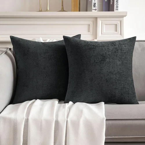 Vista 16 de MIULEE - Pack de 2 fundas de almohada decorativas beige de 16x16 pulgadas, cojines suaves de chenilla para sofá, fundas de cojín de estilo casa