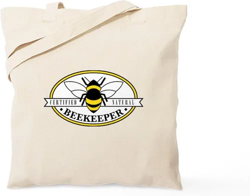 Vista 8 de CafePress Beekeeper Stencil Tote Bag Reusable Natural Beige Canvas Shopping Bag