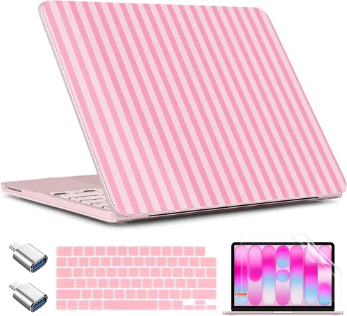 Vista 16 de TWOLSKOO Funda para MacBook Neo de 13 pulgadas 2026 A3404 A18 Pro Chip, funda rígida de plástico con adaptador tipo C, 2 fundas para cámara web