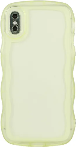 Vista 10 de Funda transparente compatible con iPhone 7 Plus/8 Plus, lindo marco ondulado de color sólido, transparente, de silicona suave, antiarañazos, a
