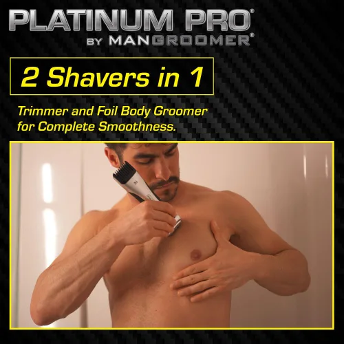 Vista 6 de MANGROOMER Oferta de paquete de peluquería corporal de $20 - Ultimate PRO Back Shaver, obtén una peluquera corporal Platinum PRO por solo $20 extra