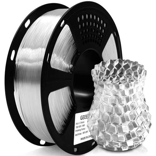 Vista 16 de GEEETECH Filamento PLA de seda plateado de 0.069 libras, filamento de seda brillante para impresora 3D, carrete de 2.2 libras, precisión dimensional