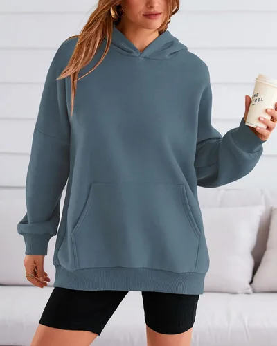 Vista 6 de BTFBM Sudaderas con capucha de gran tamaño para mujer, sudadera con capucha de forro polar, casual, manga larga, suéter de otoño e invierno, moda