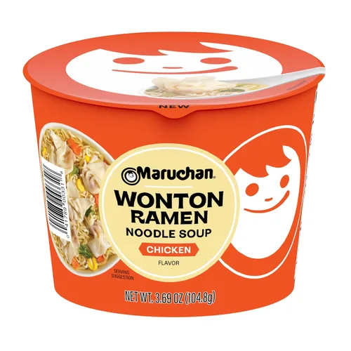 Vista 6 de Maruchan Tazón de ramen, sabor a carne de res Birria, sopa instantánea de fideos al estilo japonés, comida fácil para microondas para estudiantes