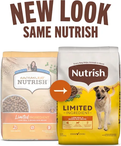 Vista 2 de Nutrish - Comida seca para perros con ingredientes limitados, receta de carne de cordero y arroz integral, bolsa de 14 lb, el embalaje puede variar