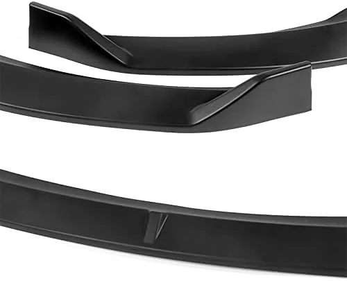 Vista 6 de EPARTS - Juego de 3 piezas de alerón de parachoques delantero negro sin pintar, protector de cuerpo lateral de barbilla, compatible con Kia Forte
