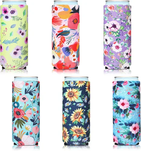Vista 7 de BBTO Paquete de 6 fundas delgadas de neopreno para latas de bandera