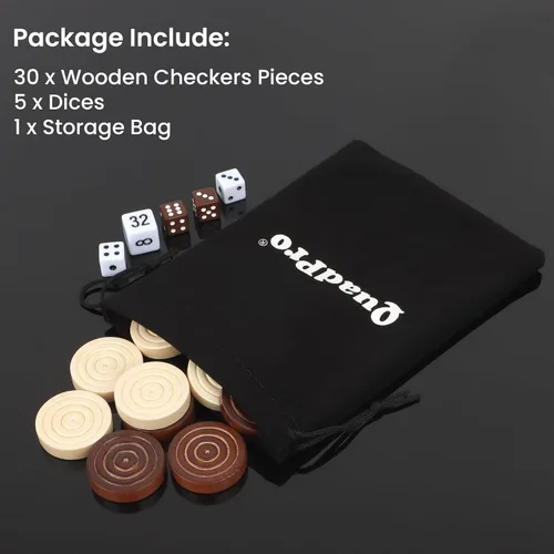 Vista 3 de 30 piezas de damas de madera solamente, piezas de backgammon con 5