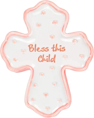 Vista 5 de Roman Giftware Inc., regalos para niños, bebé nuevo, caja de 0.75 pulgadas de alto Bless Girl con rosario, religioso, inspirador, duradero