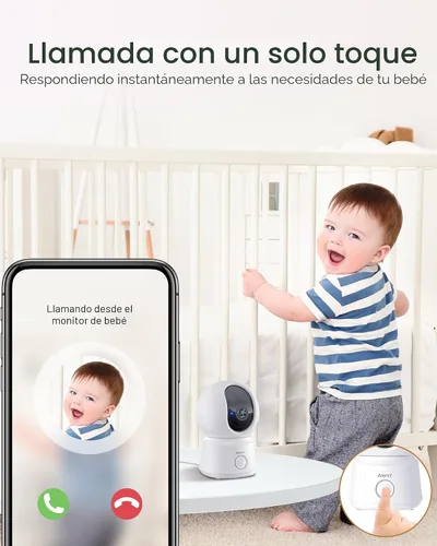 Vista 5 de ARENTI Monitor de vídeo para bebé con cámara y audio, monitor de cámara inteligente para bebé de 5 pulgadas con aplicación gratuita para teléfono