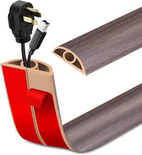 Vista 20 de Cubierta de Cable para Piso Autoadhesiva Ocultador de Cables Cubiertas de Cable de Extensión para Piso Protector de Cable de Alimentación para Piso
