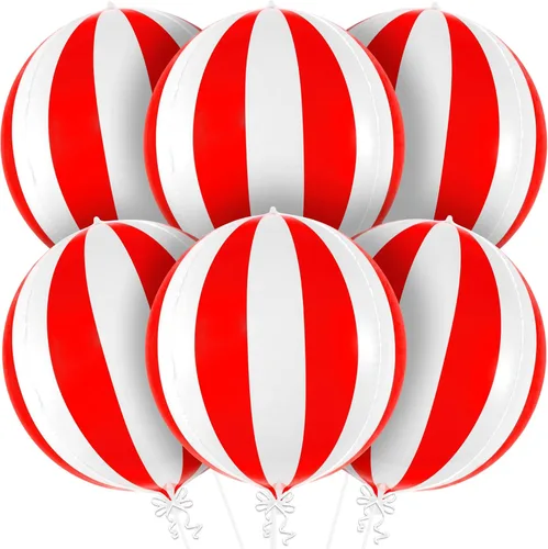 Vista 12 de Katchon, Globos grandes de color negro y plateado, 22 pulgadas, paquete de 6, globos a rayas para decoraciones de fiesta en negro y plateado