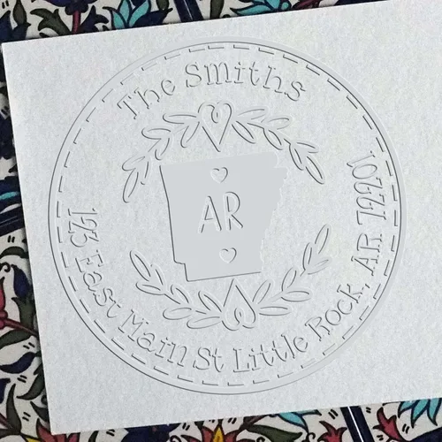 Vista 162 de Alabama State Wreath - Sello de sello de dirección personalizado para invitaciones de fiesta, tarjetas de vacaciones y decoración del hogar Sello
