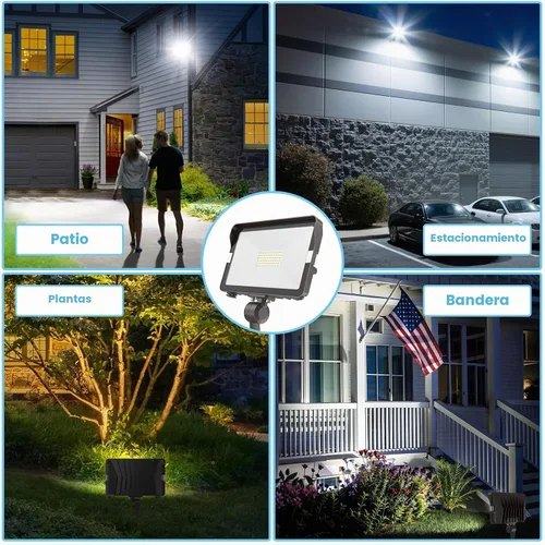 Vista 6 de HYPERLITE Paquete de 2 luces de inundación LED de 30 W para exteriores con soporte de nudillos, montaje en pared de 5000 K 3,300 Lm IP65, luces