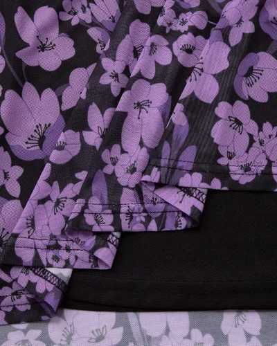 Vista 5 de VALOLIA Blusas de verano para mujer, cuello en V, manga corta, volantes, blusas de doble capa, camisas elegantes florales