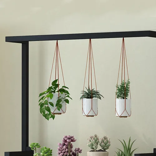 Vista 4 de Soporte colgante de 3 niveles para plantas, estantes para macetas, estantes organizadores de macetas para exteriores, interiores, estantes