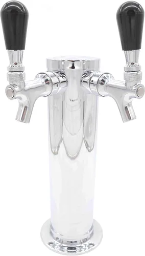 Vista 20 de K&B - Torre Kegerator de cerveza de doble grifo de 3 pulgadas, personalizable (1 grifo nitro robusto y 1 grifo cromado, mango cromado resistente)