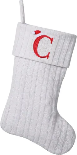 Vista 112 de Medias de Navidad personalizadas de 19 pulgadas con iniciales bordadas, medias de Navidad de punto negro para decoraciones de vacaciones familiares