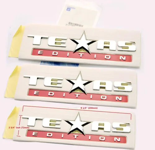 Vista 5 de Yoaoo Paquete de 3 emblemas OEM Texas Edition compatibles con Sierra 07-15 Silverado y (paquete de 3 cromado)
