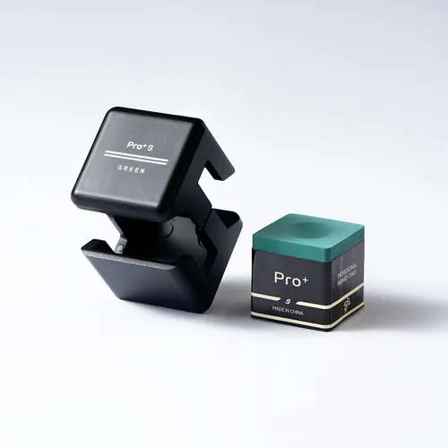 Vista 8 de TP Pro+ TurningPoint - Tiza profesional para billar con soporte de aluminio, disponible en azul y verde